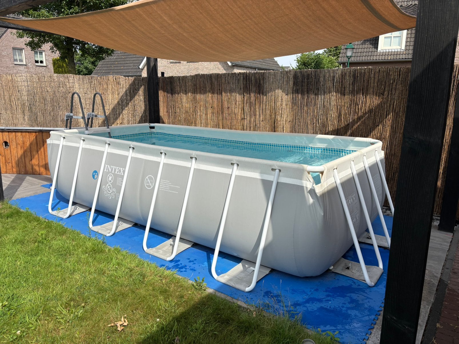 Intex zwembad 2x4x1 + warmtepomp + glasfilter en toebehoren, Ophalen, Gebruikt, 200 tot 300 cm, 80 tot 120 cm
