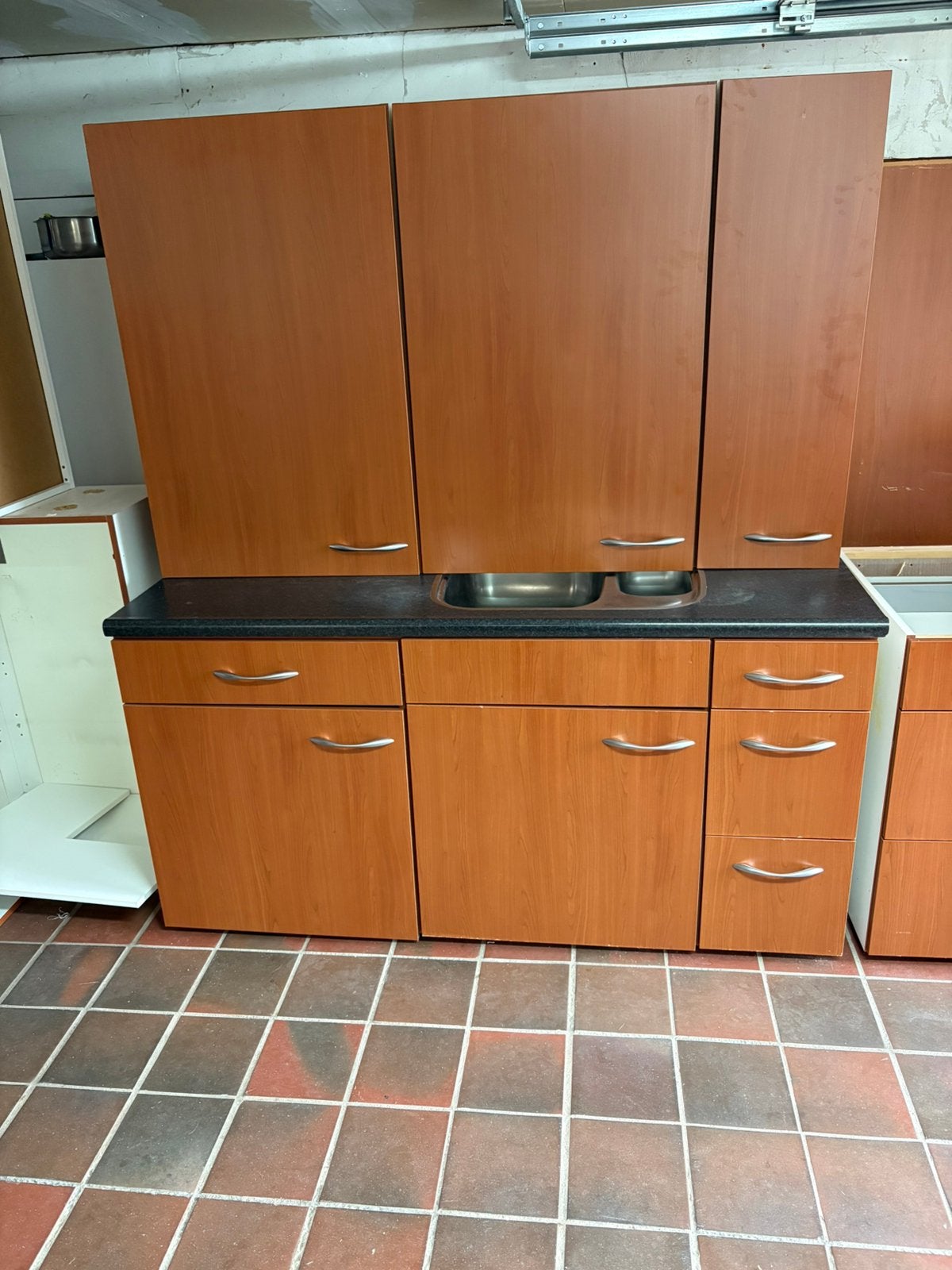 Keukenblok 150 cm breed, Ophalen of Verzenden, Gebruikt, Bruin, Enkelwandige keuken
