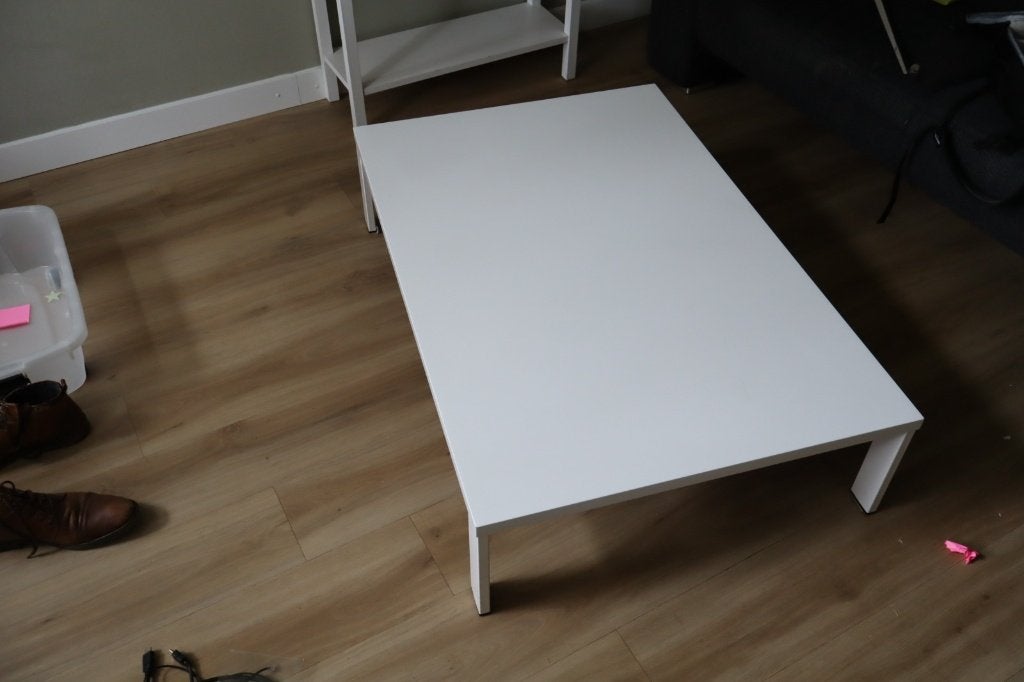 Witte houten tafel - 120x80x28.5 cm, Ophalen, Gebruikt, 100 tot 150 cm, 50 tot 100 cm