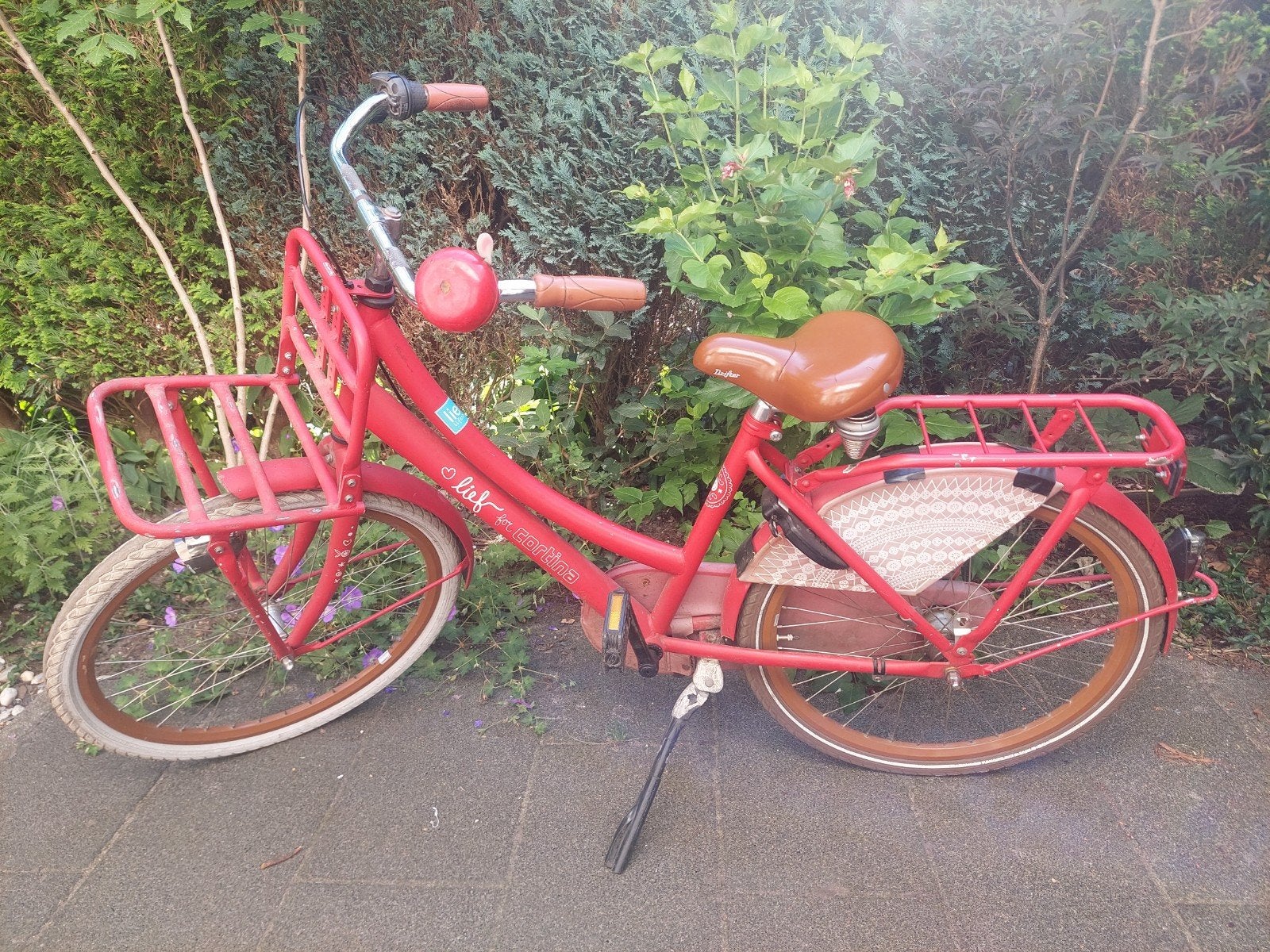 Rode Cortina fiets - 24 inch, Fietsen en Brommers, Fietsen | Dames | Damesfietsen, Terugtraprem, Gebruikt, 50 tot 53 cm, Ophalen