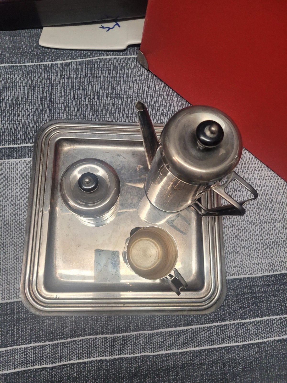 vintage deco setje, Ophalen, Zilver
