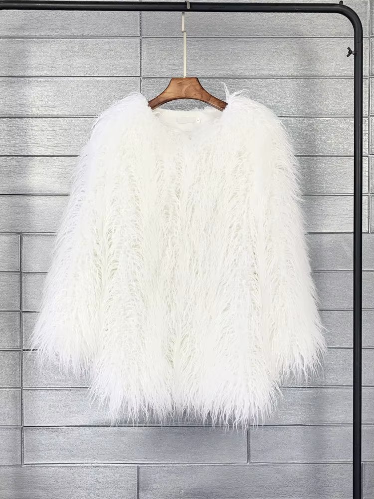 Witte dames bontjas in diverse maten, Kleding | Dames, Verzenden, Nieuw, Maat 42/44 (L), Wit