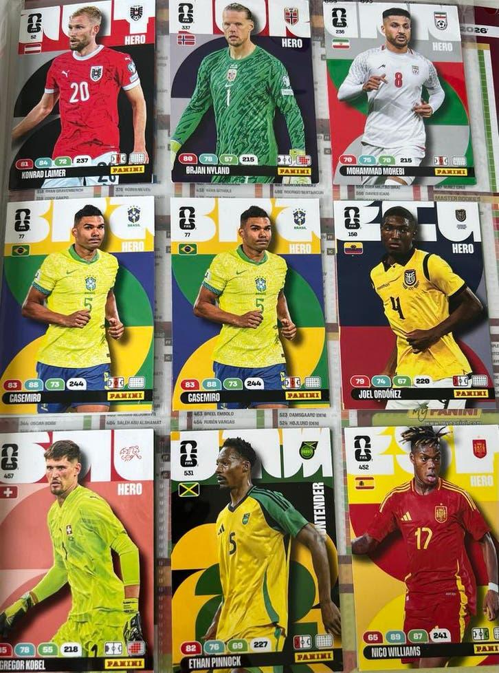 Dubbele voetbalplaatjes panini wk 2026, Verzamelen, Sportartikelen en Voetbal, Ophalen of Verzenden, Zo goed als nieuw, Buitenlandse clubs