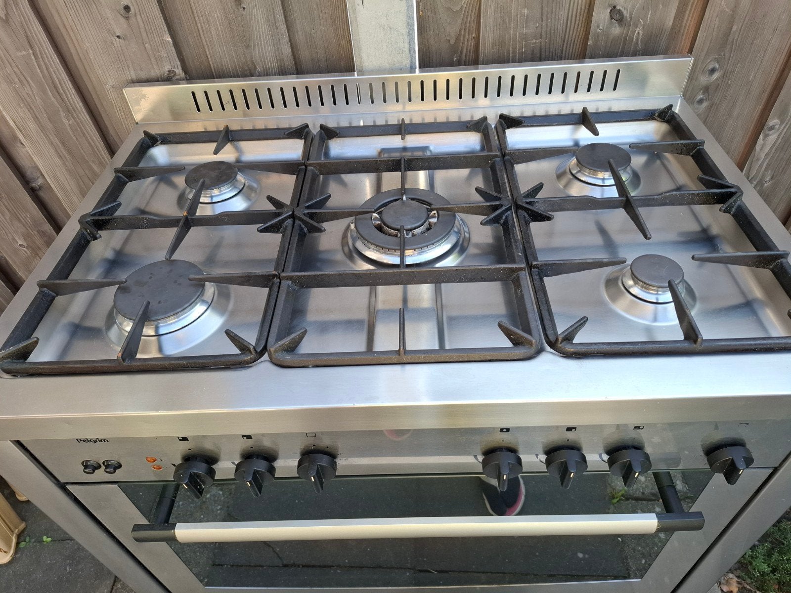 Luxe Pelgrim gasfornuis en oven met spit, 90cm breed, Ophalen, Gebruikt, 60 cm of meer, Grill