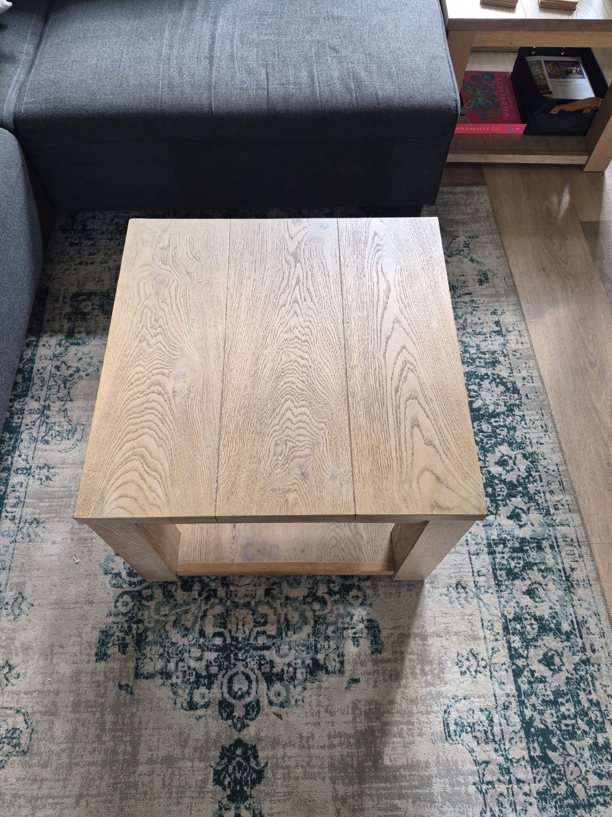 Set van 2 vierkante bijzettafels 80x80x45 cm, Gebruikt, Vierkant, 5 – 50, Overige houtsoorten