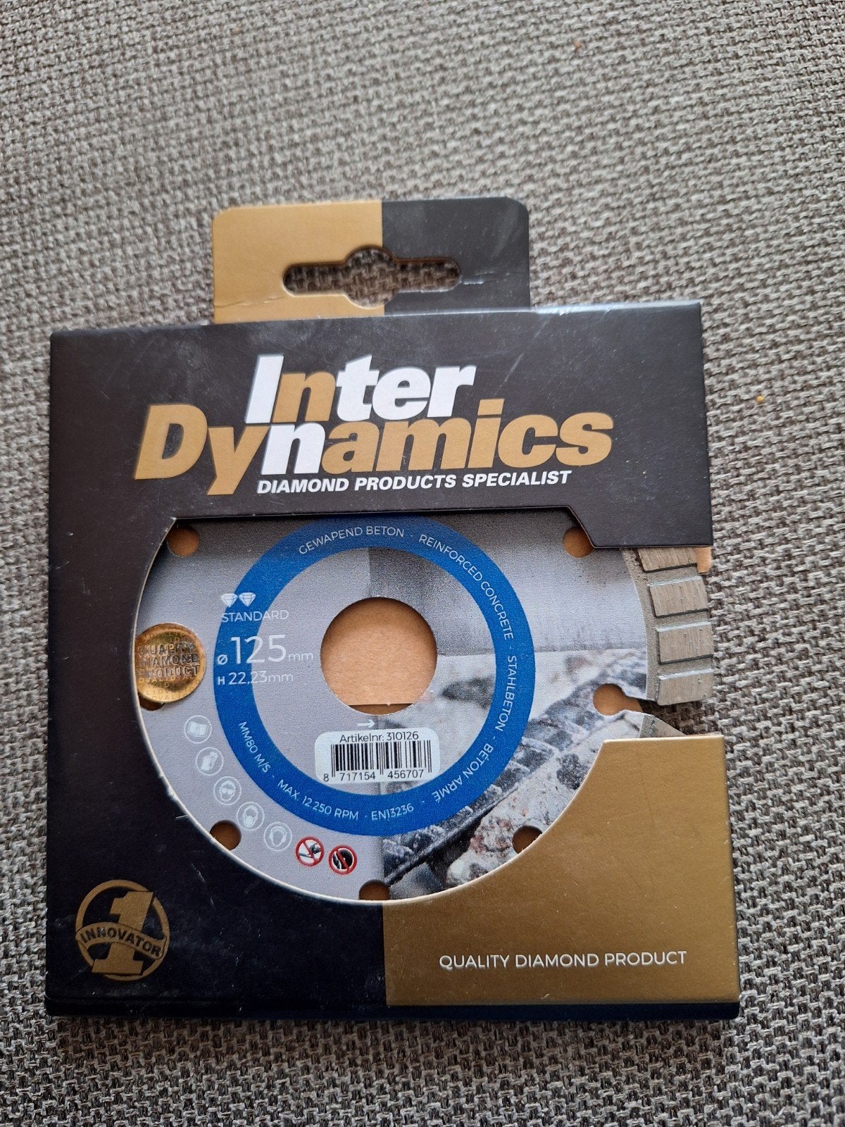 InterDynamics Diamantzaagblad 125mm Beton Standard, Ophalen of Verzenden