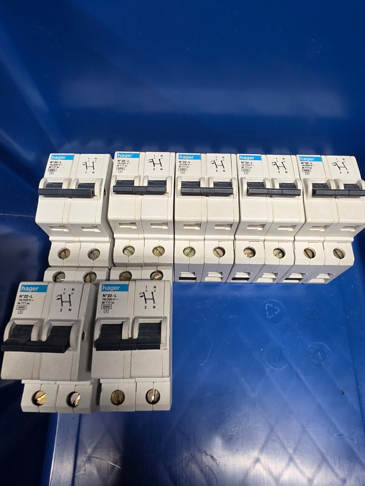 Hager Installatieautomaten N22-L (10 stuks), Ophalen of Verzenden, Gebruikt, Hager, Installatieautomaat