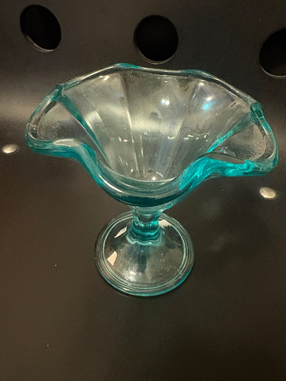 Vintage Blauwe Glazen Dessertkom, Ophalen of Verzenden