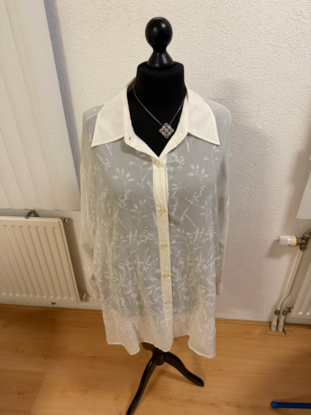 Mosaic transparante beige rayon blouse /tuniek Maat 54, Ophalen of Verzenden, Zo goed als nieuw, Maat 46/48 (XL) of groter, Beige