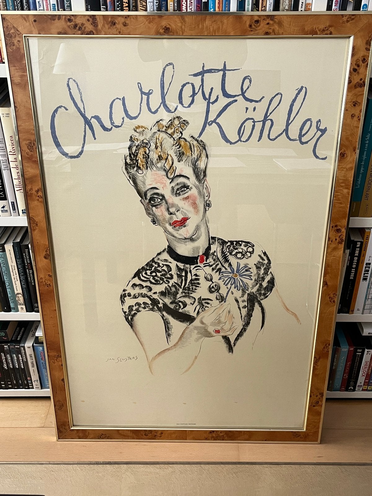 Jan Sluijters. Litho met wortelnotenhouten lijst 120x80 cm., Ophalen