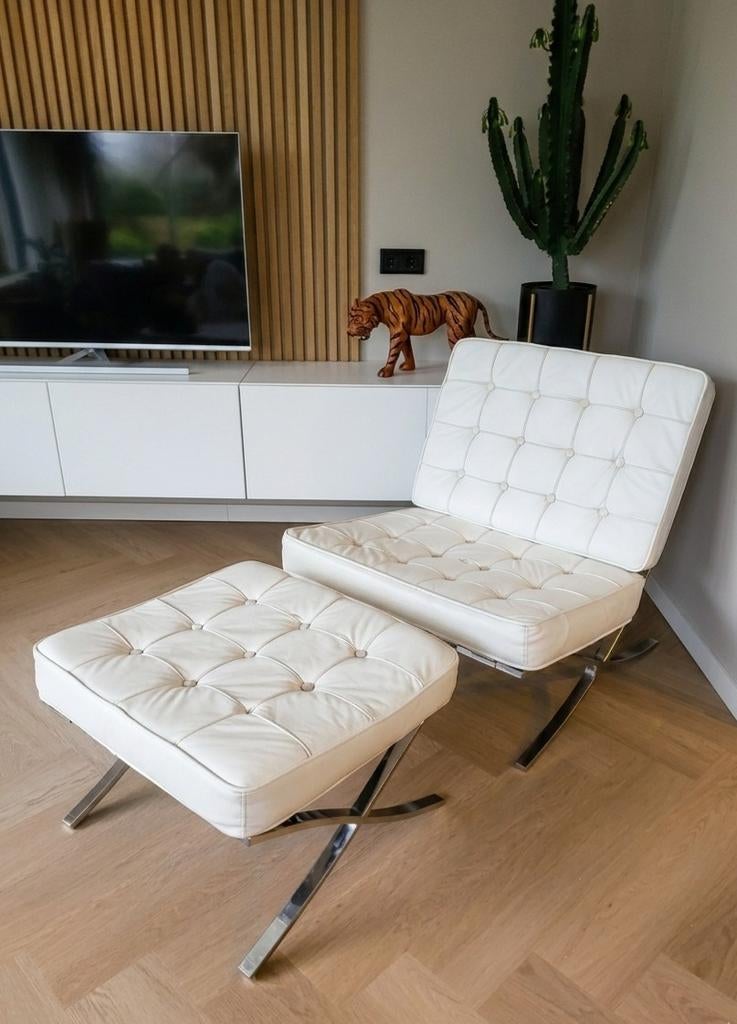 Barcelona Chair Replica - Mies van der Rohe, Huis en Inrichting, Fauteuils, Ophalen, Gebruikt, Modern