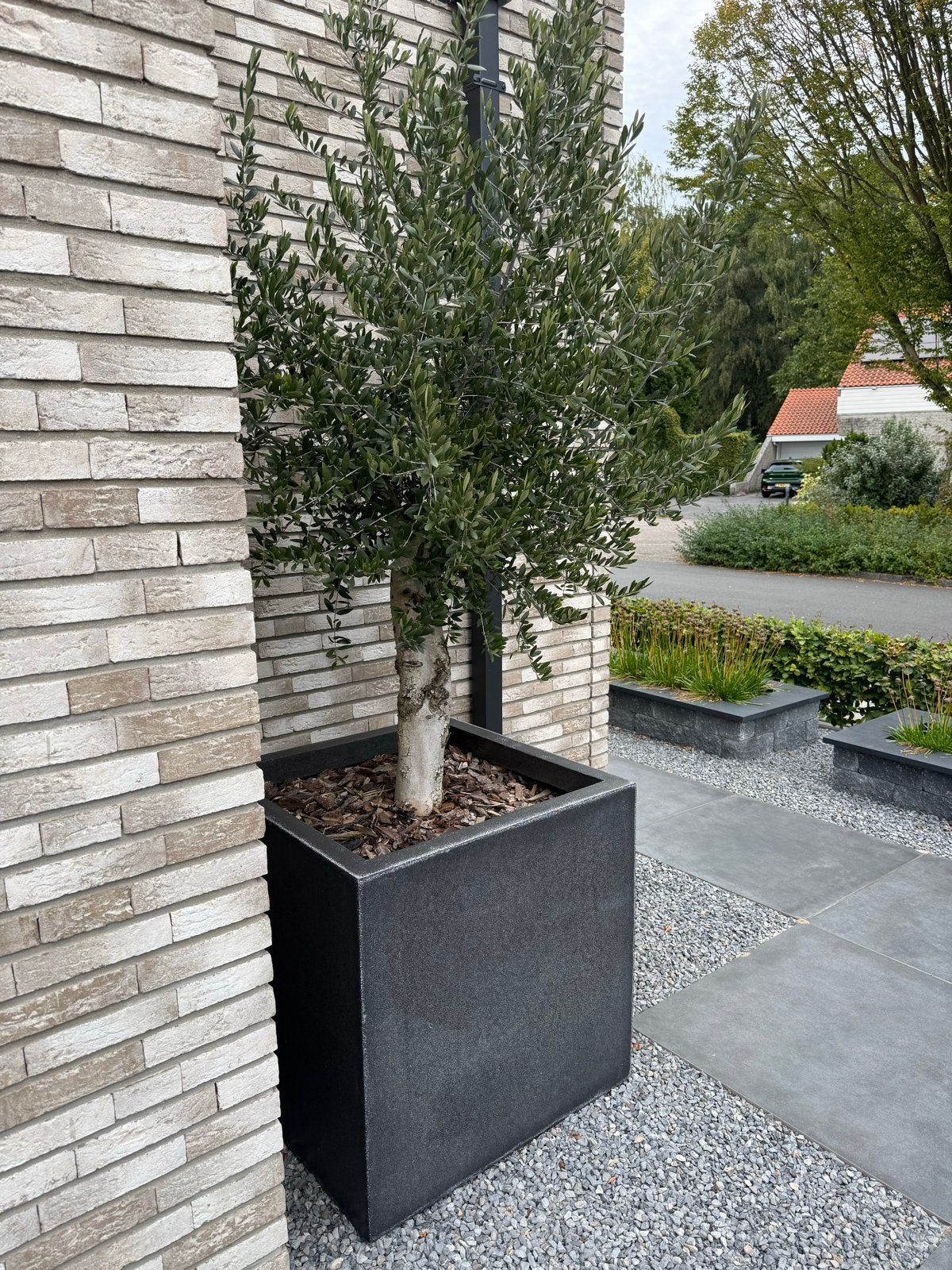 Grote zwarte plantenbak 800 x 800 mm, Ophalen, Kunststof, Gebruikt, 40 cm of meer