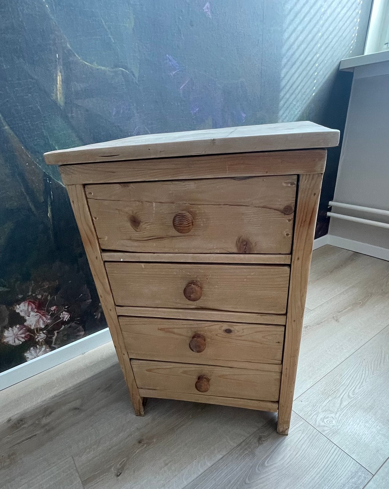 Grenen lampet kan (nacht) kastje, Huis en Inrichting, Kasten | Ladekasten, Ophalen, Minder dan 50 cm, Zo goed als nieuw, 3 of 4 laden