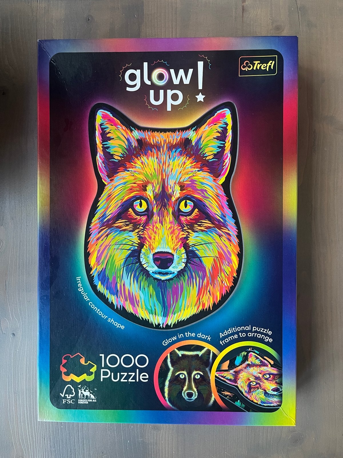 Trefl Glow Up Vos 1000 Stukjes Puzzel - Lichtgevend, Ophalen of Verzenden, Meer dan 50 stukjes, Zo goed als nieuw, 6 jaar of ouder