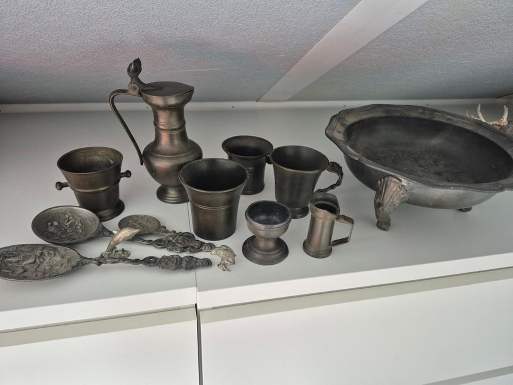 Diverse tinnen spullen, Antiek en Kunst, Antiek | Tin, Ophalen of Verzenden