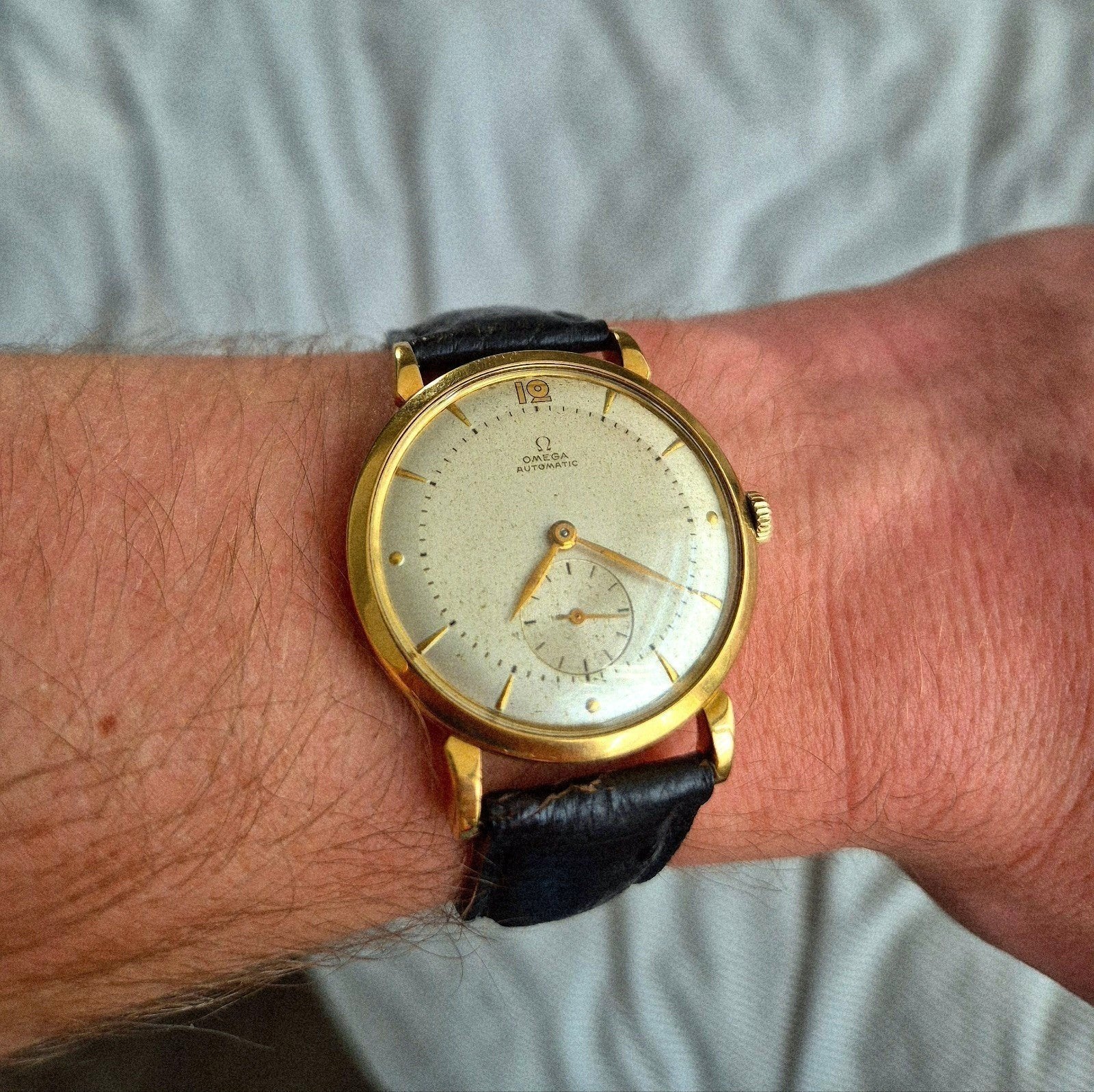Omega 18K Bumper Automatic, Ophalen, Omega, Goud, Leer