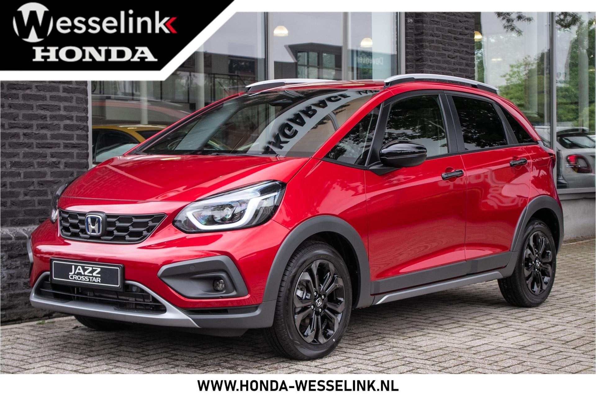 Honda Jazz 1.5 e:HEV Advance Crosstar - Cons.prijs rijklr |, Auto's, Honda, 1498 cc, Zwart, 4 cilinders, Leder en Stof