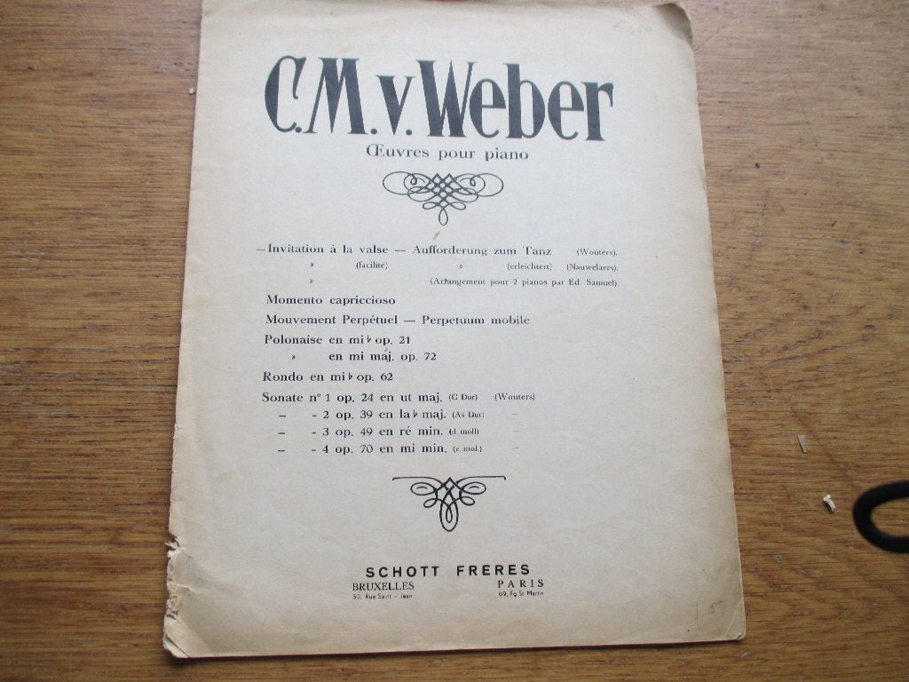 Von weber - invitation a la valse - voor piano, Gebruikt, Klassiek, Ophalen of Verzenden, Artiest of Componist
