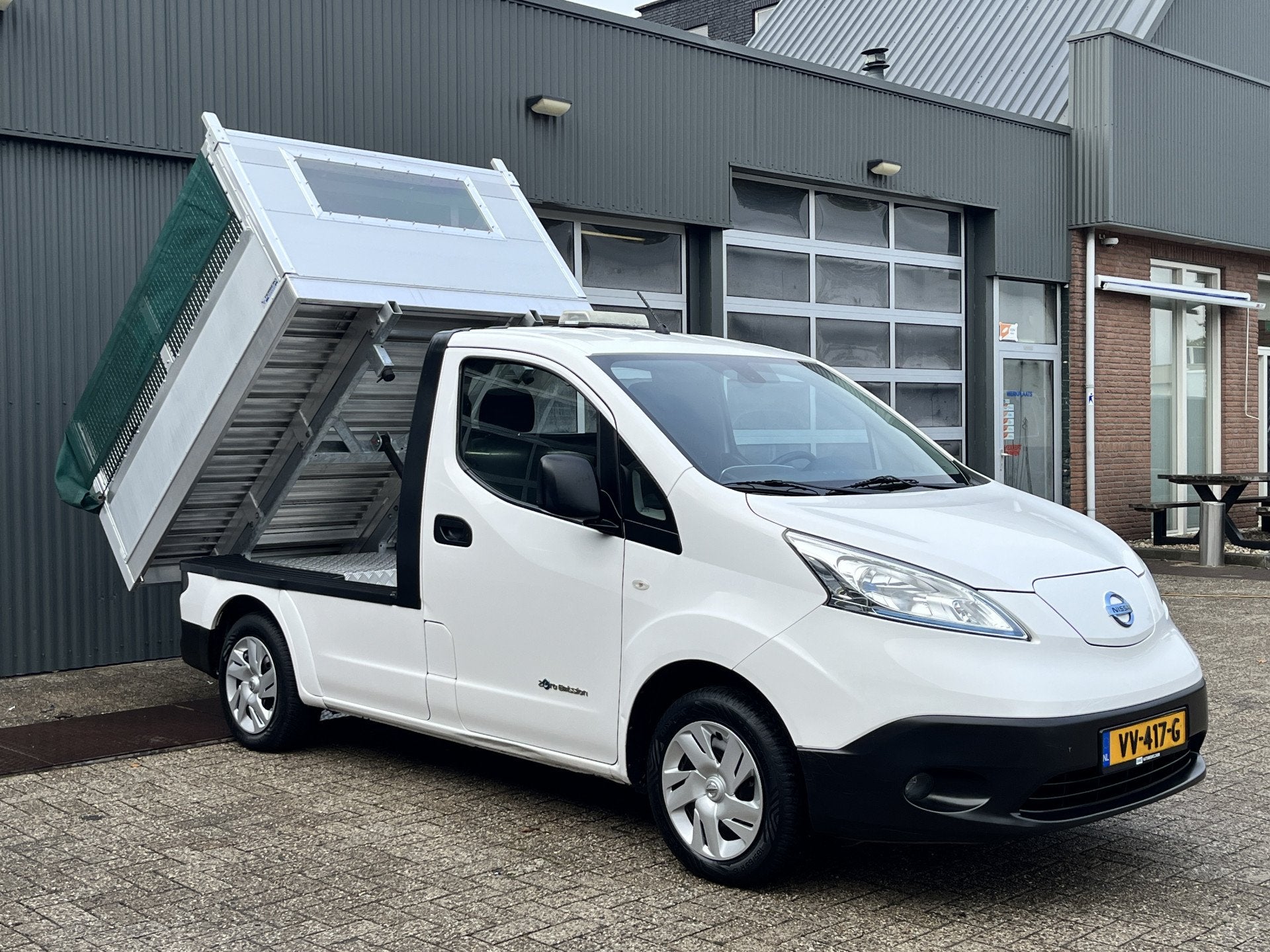 Nissan E-NV200 24KWh Marge BTW VRIJ! Elektrische Kipper Open, Stof, Gebruikt, Zwart, Wit