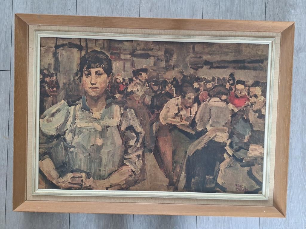Ingelijste prent Isaac Israëls "El Café, Ophalen of Verzenden, Zo goed als nieuw, Prent