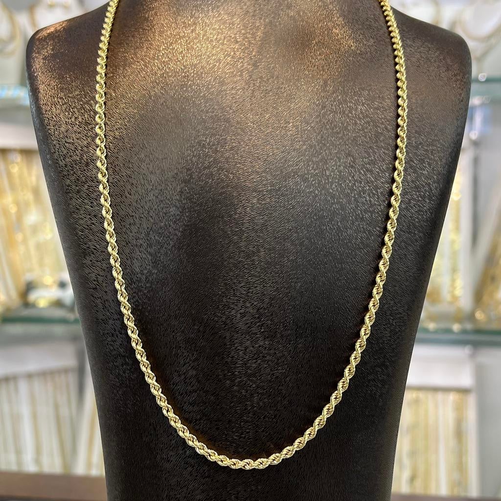 14k gouden ketting rope schakel chain, Sieraden, Tassen en Uiterlijk, Kettingen, Ophalen of Verzenden, Zo goed als nieuw, Goud