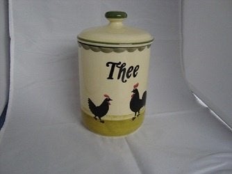 Voorraadpot Thee Kip Haan servies, Huis en Inrichting, Info@detagrijn.com, Overige materialen, Overige merken, Overige typen