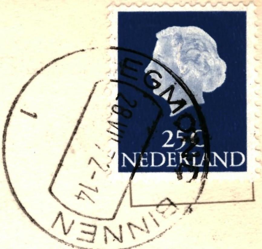 802542 Egmond Binnen NH 1972 st Adelbertus-Abdij Gelopen, Ophalen of Verzenden, 1960 tot 1980, Gelopen, Noord-Holland