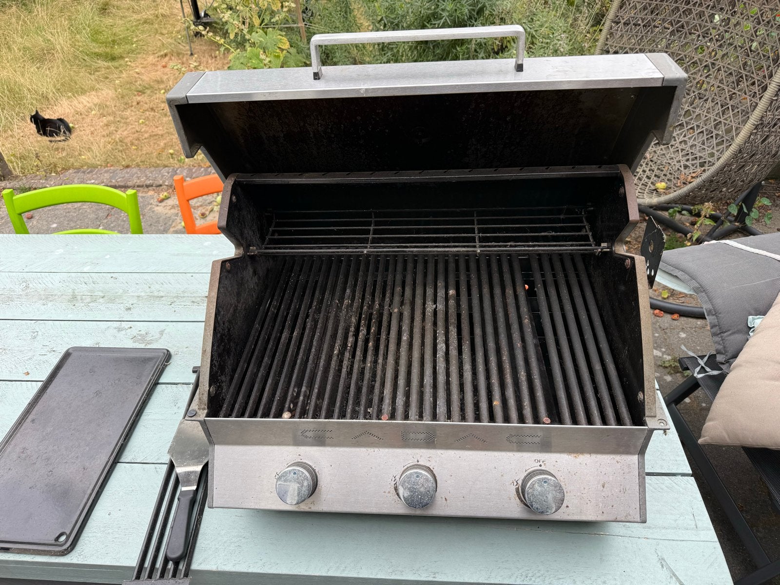 Cadac inbouw BBQ met spit en diverse roosters, Ophalen, Gebruikt