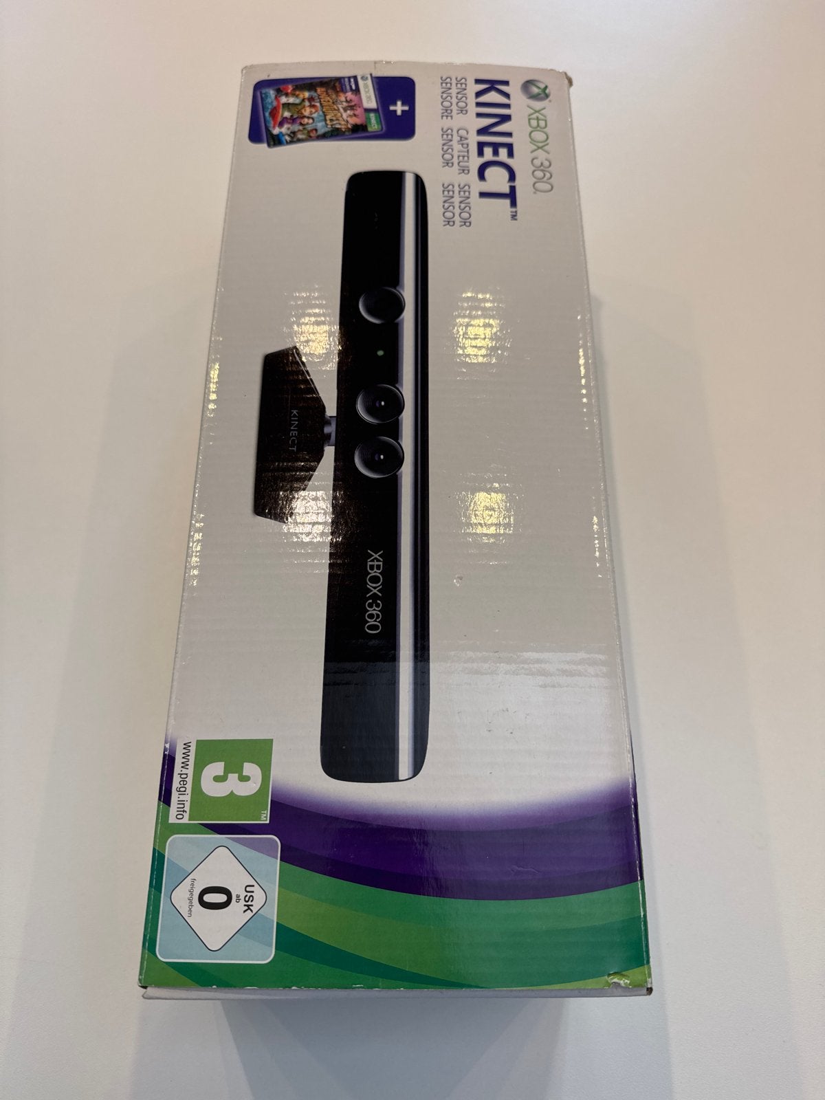 Xbox 360 Kinect Sensor - compleet in originele doos, Overige genres, Eén computer, Ophalen of Verzenden, Zo goed als nieuw