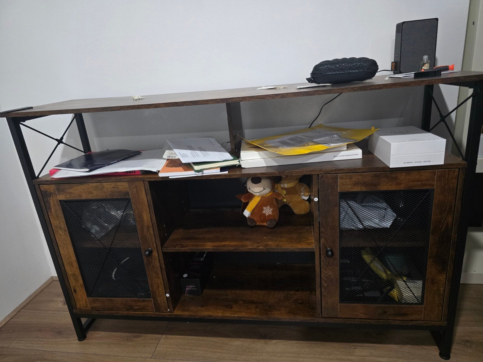 TV-meubel / Dressoir met industriële look, Gebruikt, 100 tot 150 cm, Minder dan 100 cm, Industrieel