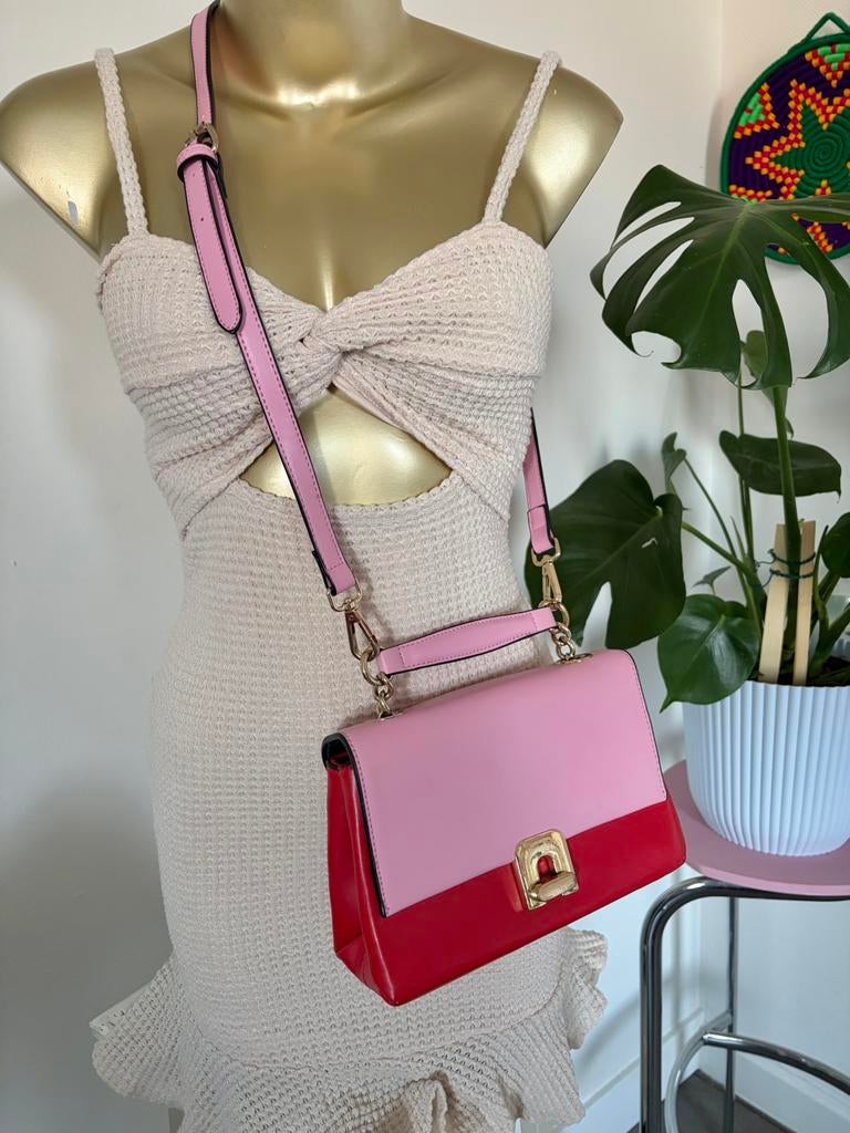 Zara crossbody rood roze tasje, Ophalen of Verzenden, Gebruikt, Roze, Schoudertasje