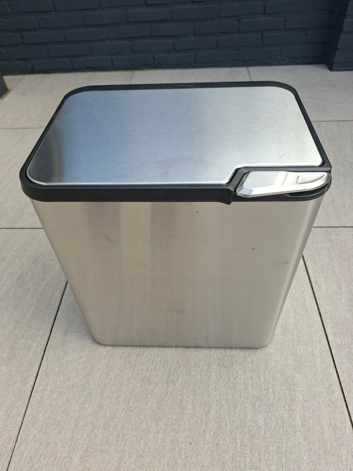 Prullenbak RVS, 50 – 75, Gebruikt, Ophalen of Verzenden, 20 tot 30 liter