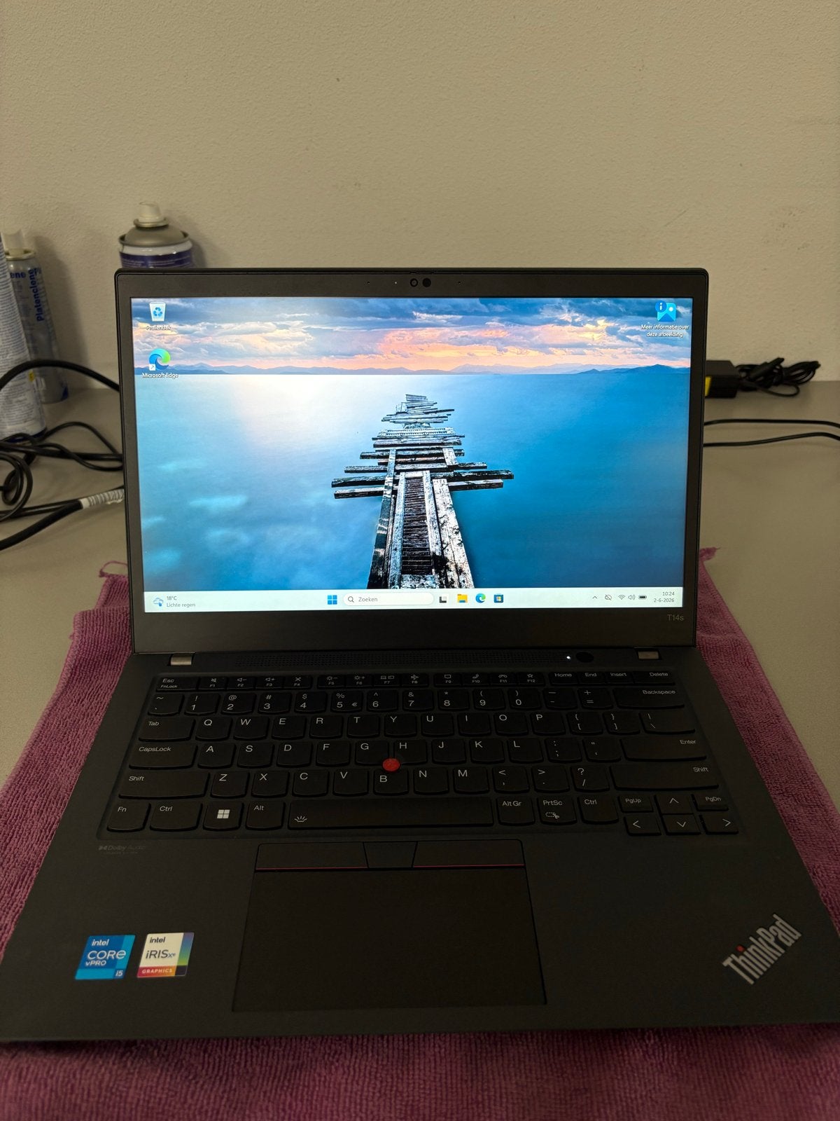 Refurbished Lenovo Thinkpad T14s Gen 2i - i5-1145G7, 16GB RA, 256 GB, 2 tot 3 Ghz, Qwerty, Lenovo ThinkPad