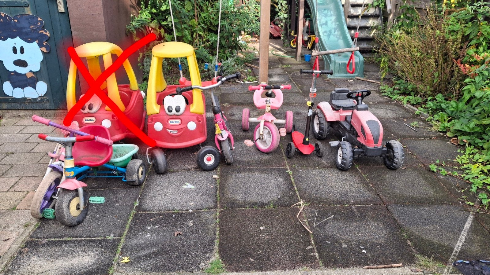 Diverse kinderbuitenspeelgoed: loopauto's, driewielers, Ophalen, Gebruikt, Loopvoertuig
