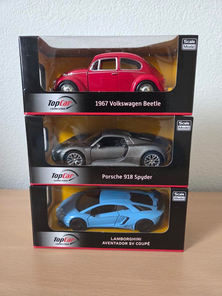 3 nieuwe TopCar auto's op schaal, Ophalen of Verzenden, Nieuw, Auto, Overige merken