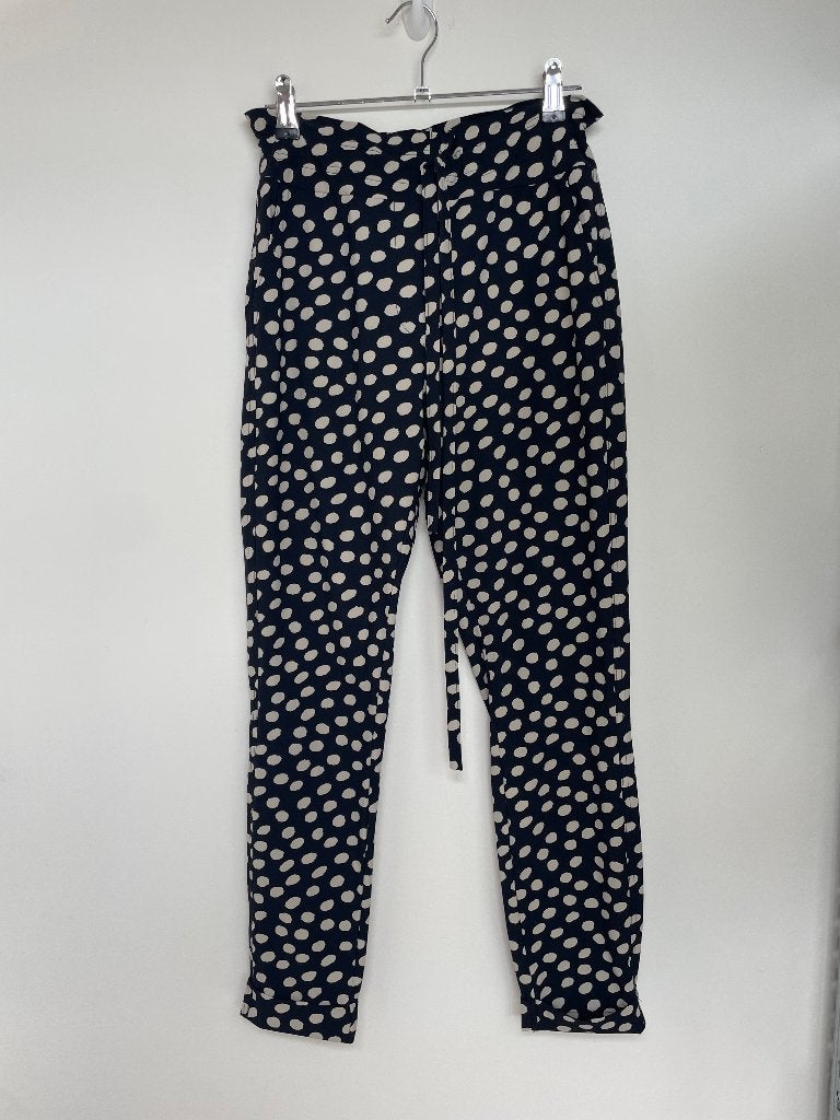 Studio Anneloes maat S travelstof broek zwart beige stippen, Maat 38/40 (M), Studio Anneloes, Zwart, Ophalen of Verzenden
