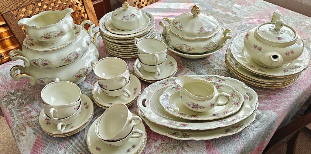 Porseleinen thee- en eetservies jaren '50, Ophalen, Overige typen, Zo goed als nieuw, Overige stijlen