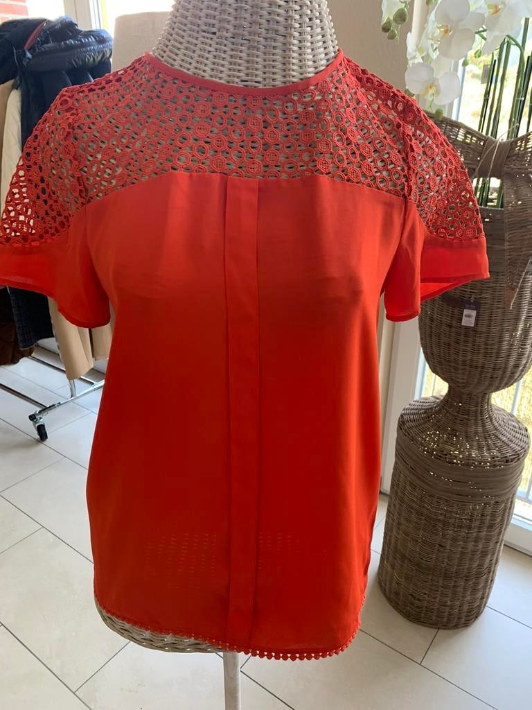 Nieuw rood blouse Shirt Zara maat S 36, Nieuw, Ophalen of Verzenden, Korte mouw, Maat 36 (S)