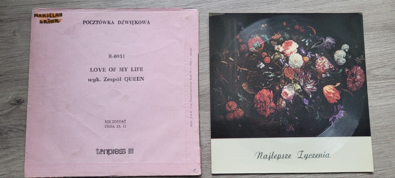 Queen 7" Love of my life Polen postcard, Cd's en Dvd's, Verzenden, Gebruikt, 7 inch, Pop
