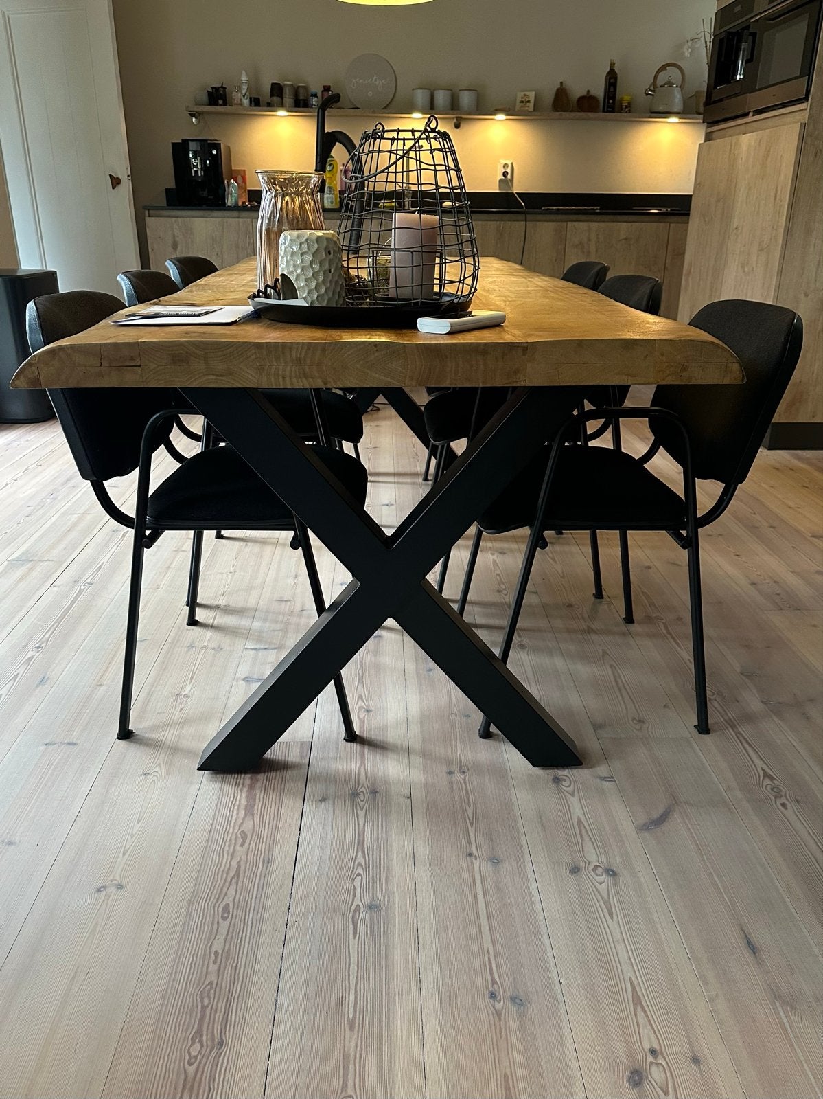 6 stoelen - Industrieel design, Ophalen, 100 tot 150 cm, 200 cm of meer, Zo goed als nieuw