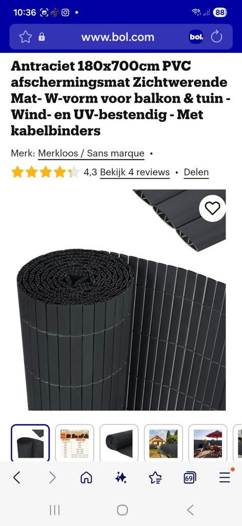 Afschermingsmat zichtwerend wind en UV bestendig, Tuin en Terras, Schuttingen, Ophalen, Overige materialen, Nieuw, 2 meter of meer