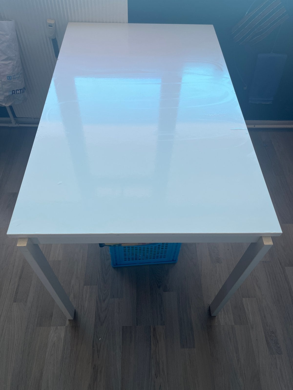 Witte eettafel ikea met lichte beschadiging, Ophalen, Gebruikt, 100 tot 150 cm, 50 tot 100 cm