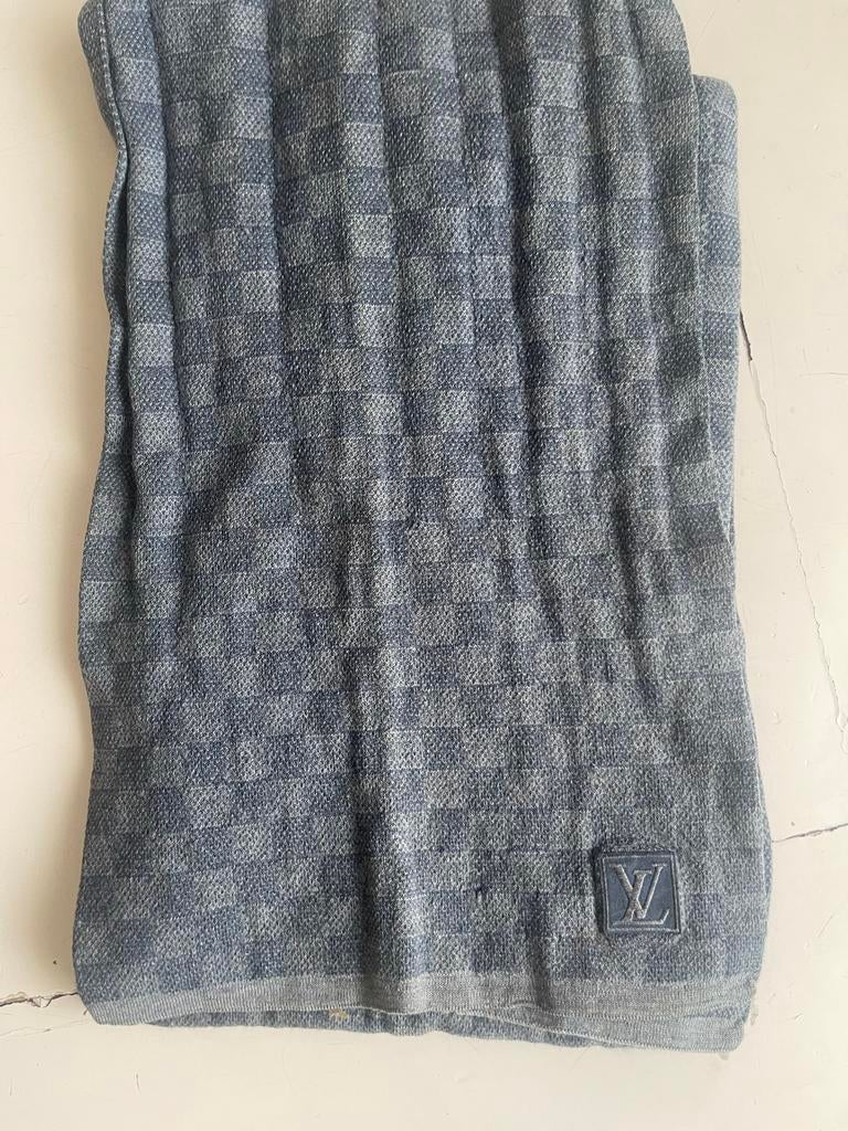 Originele Louis Vuitton Damier Muts - Blauw, Ophalen of Verzenden, Zo goed als nieuw, Maat 38/40 (M), Muts