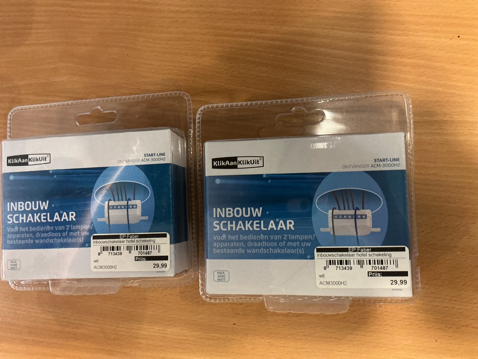 KlikAanKlikUit Inbouwschakelaar ACM-3000H2 (2 stuks), Ophalen of Verzenden, Nieuw, Overige merken, Schakelaar