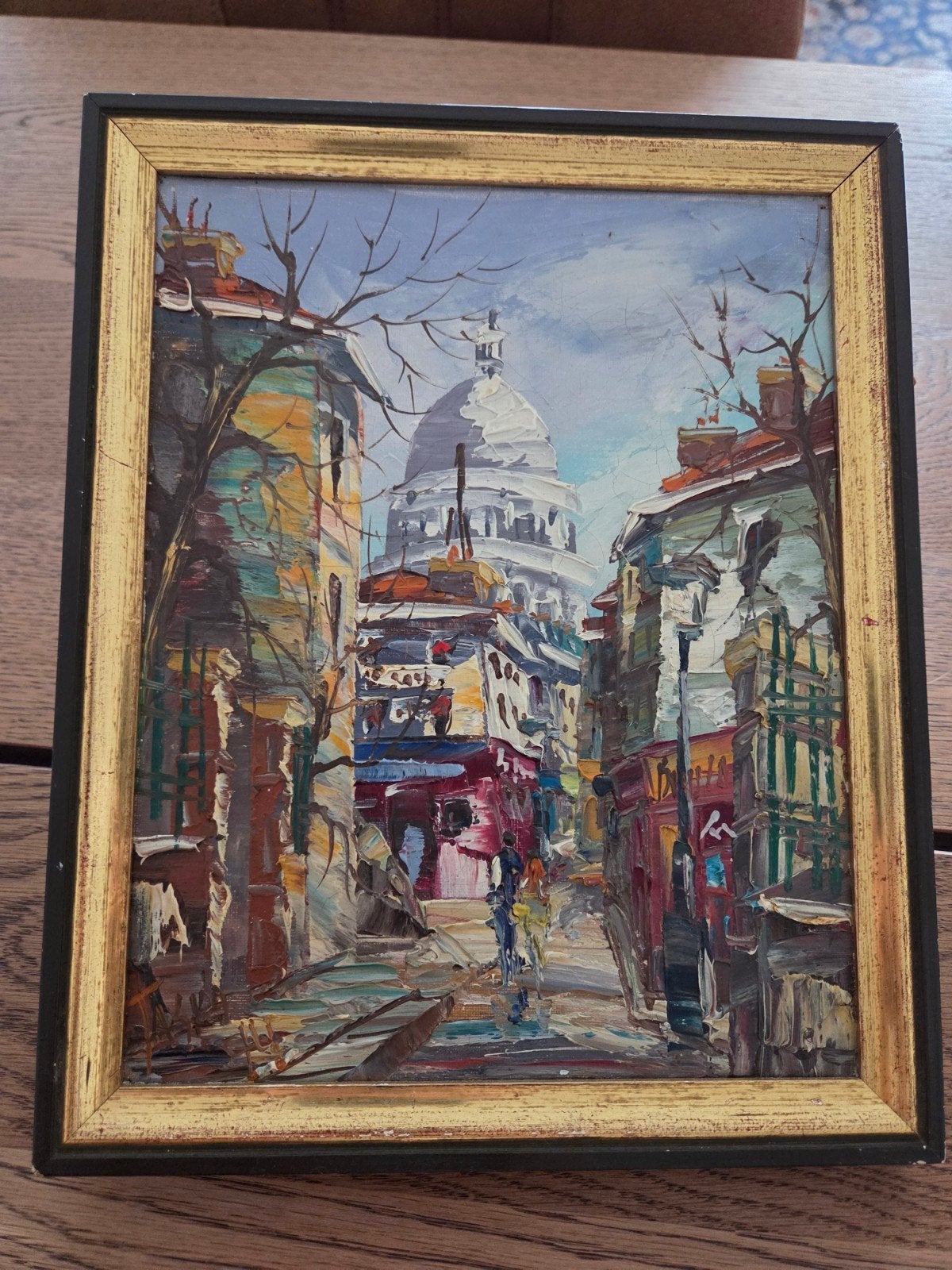 Olieverfschilderij Tasko Kordalov - Parijs stadsgezicht, Doek, Impressionistisch, Ophalen of Verzenden, Olieverf