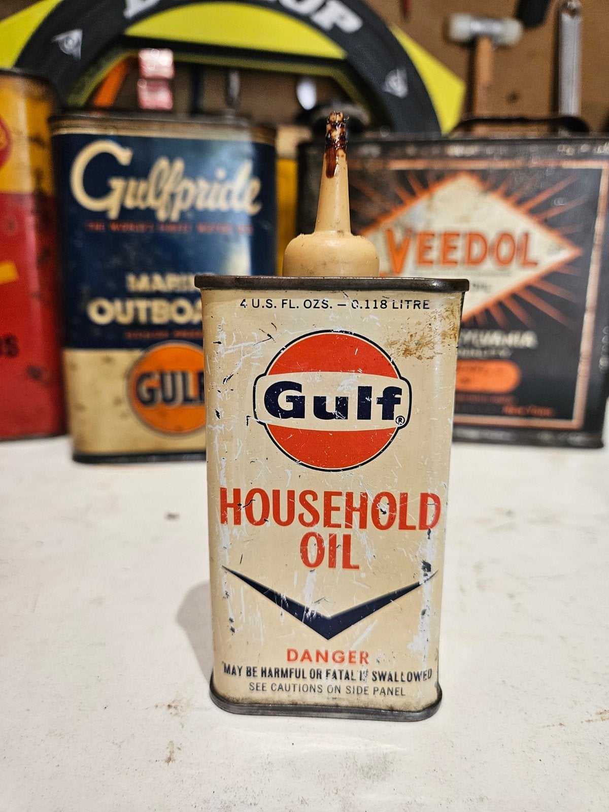 Gulf Olieblik / Oliespuitje Household Oil USA, Ophalen of Verzenden, Gebruikt, Overige