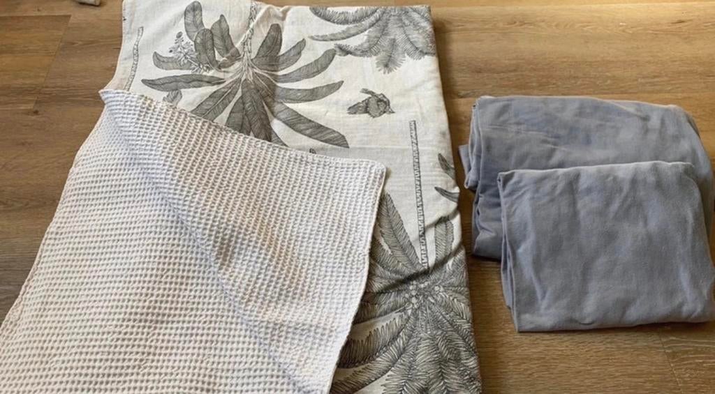 Set beddengoed ledikant, verschoonkussen hoezen en boxkleed, Ophalen of Verzenden, Wit, Jongetje of Meisje, Dekbedovertrek