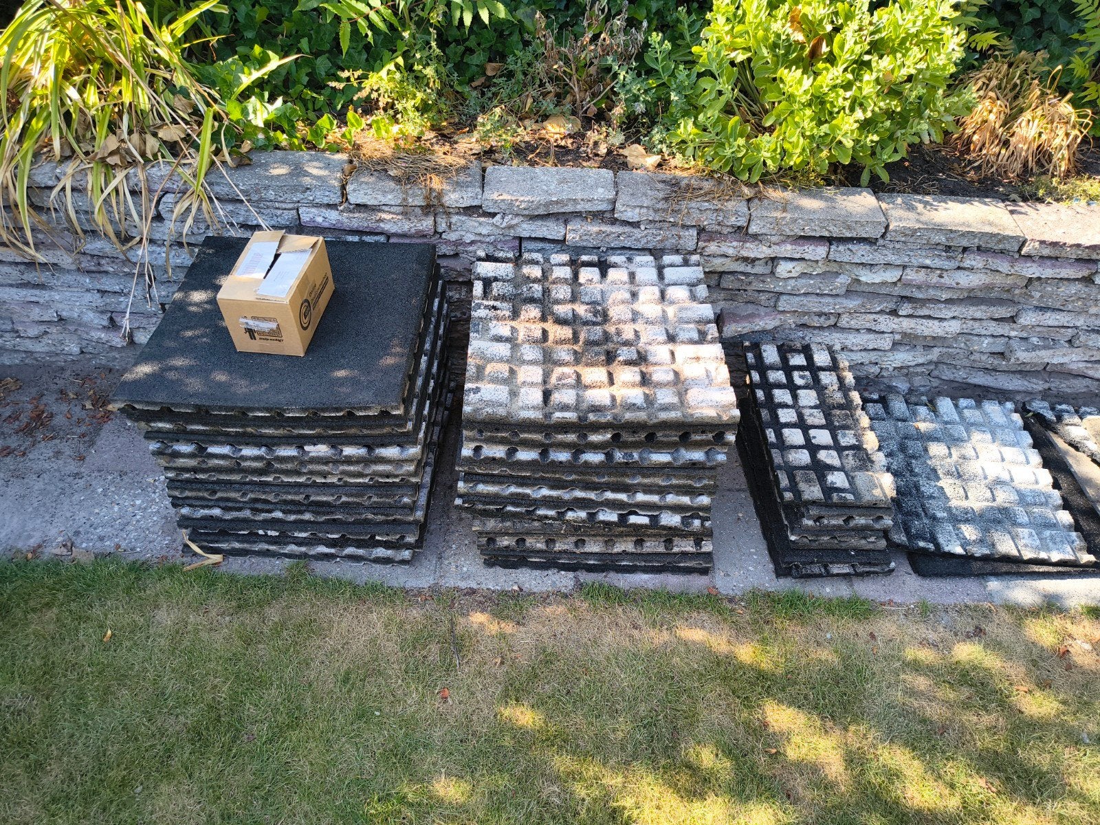 Rubberen tegels voor terras of speelplaats, Ophalen, Gebruikt, Overige typen, Rubber