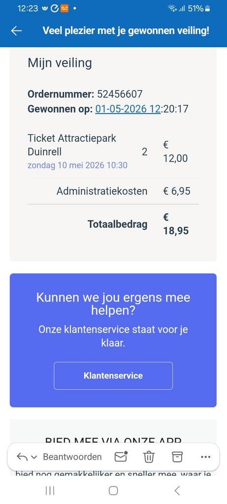 2 kaartjes duinrell voor 10 mei 2026., Tickets en Kaartjes