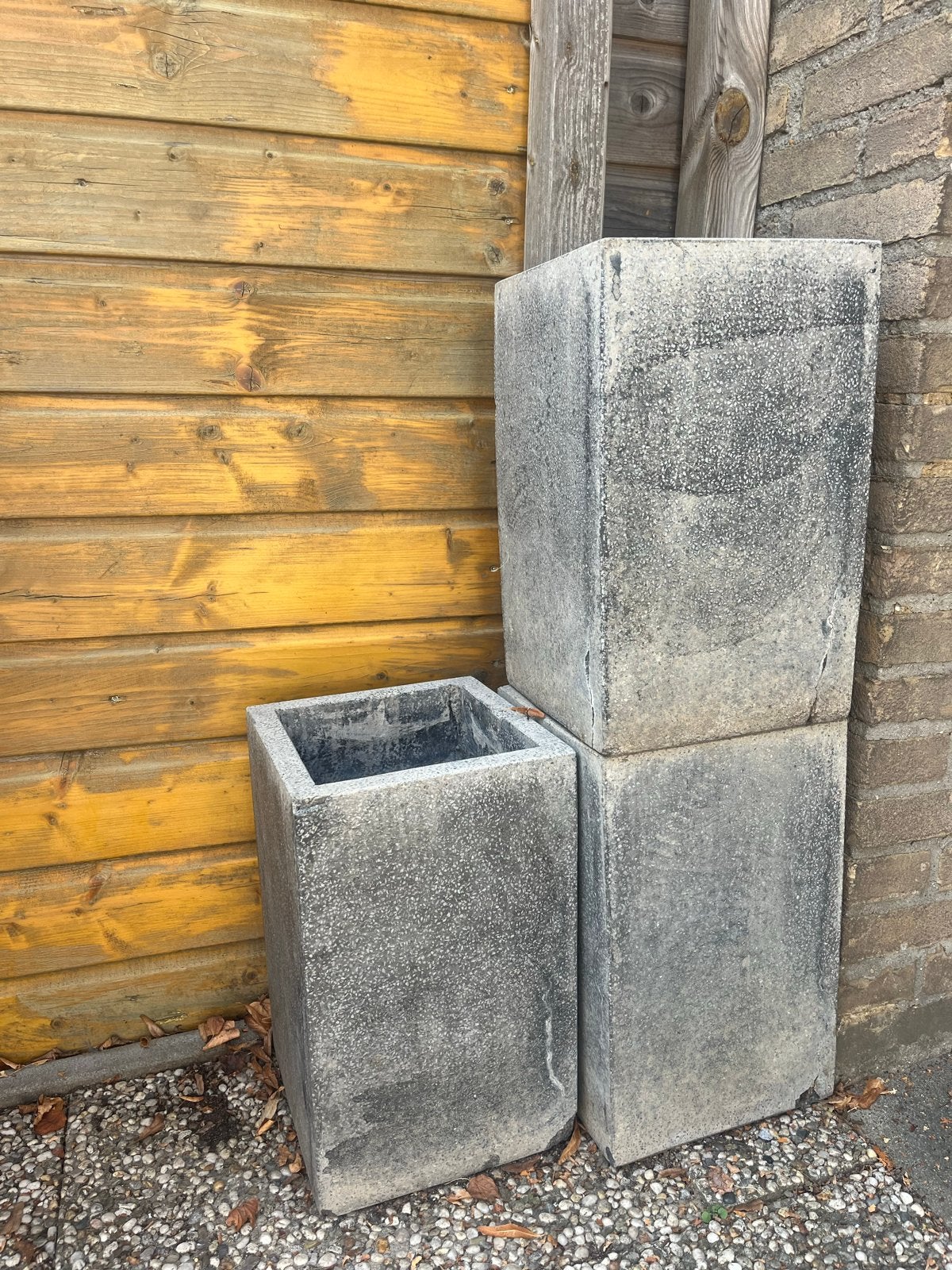 Set van 3 betonnen plantenbakken - Gebruikt, Ophalen, Gebruikt, Balkon, Minder dan 60 cm